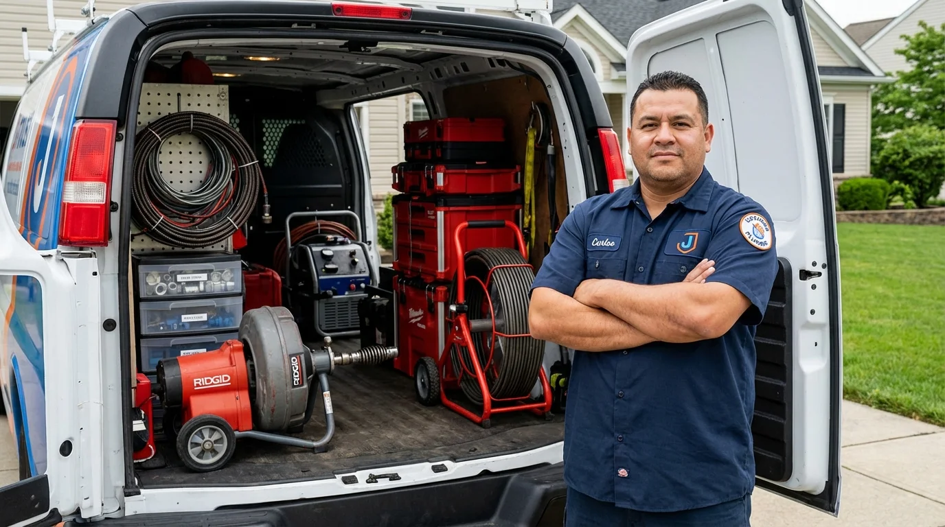 Professional drain cleaning equipment and Johns Plumbing LLC plumber in Hesperia