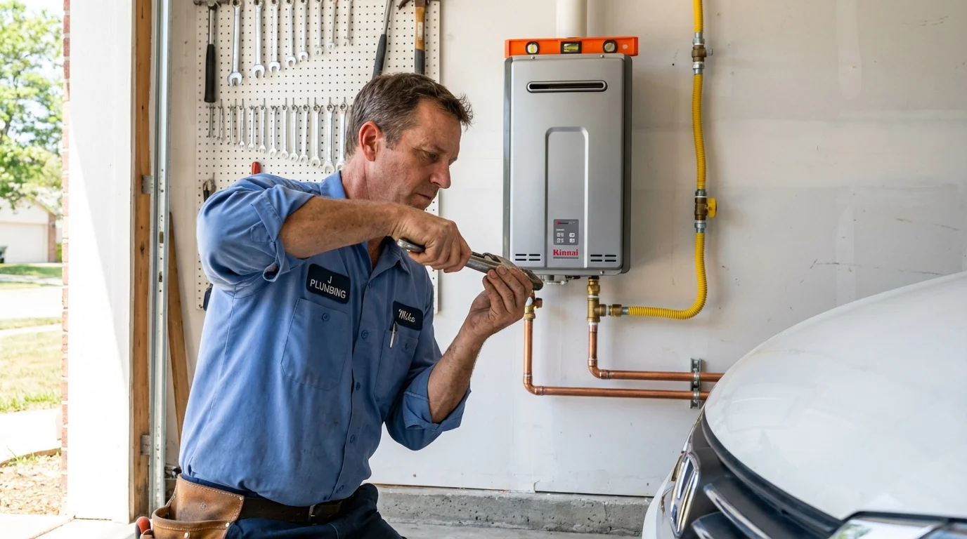 Tankless water heater installation by a Johns Plumbing LLC plumber in Hesperia